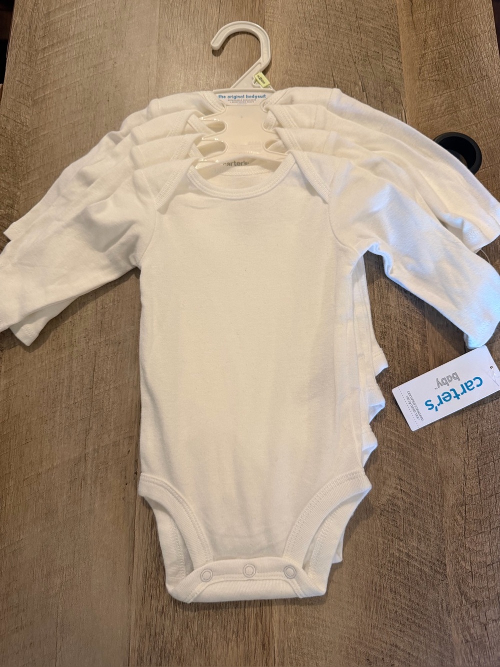 Carter's Kids - White Long Sleeve 4 Pack Baby Bodysuit
